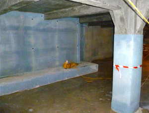 Cavity drain embranes installed