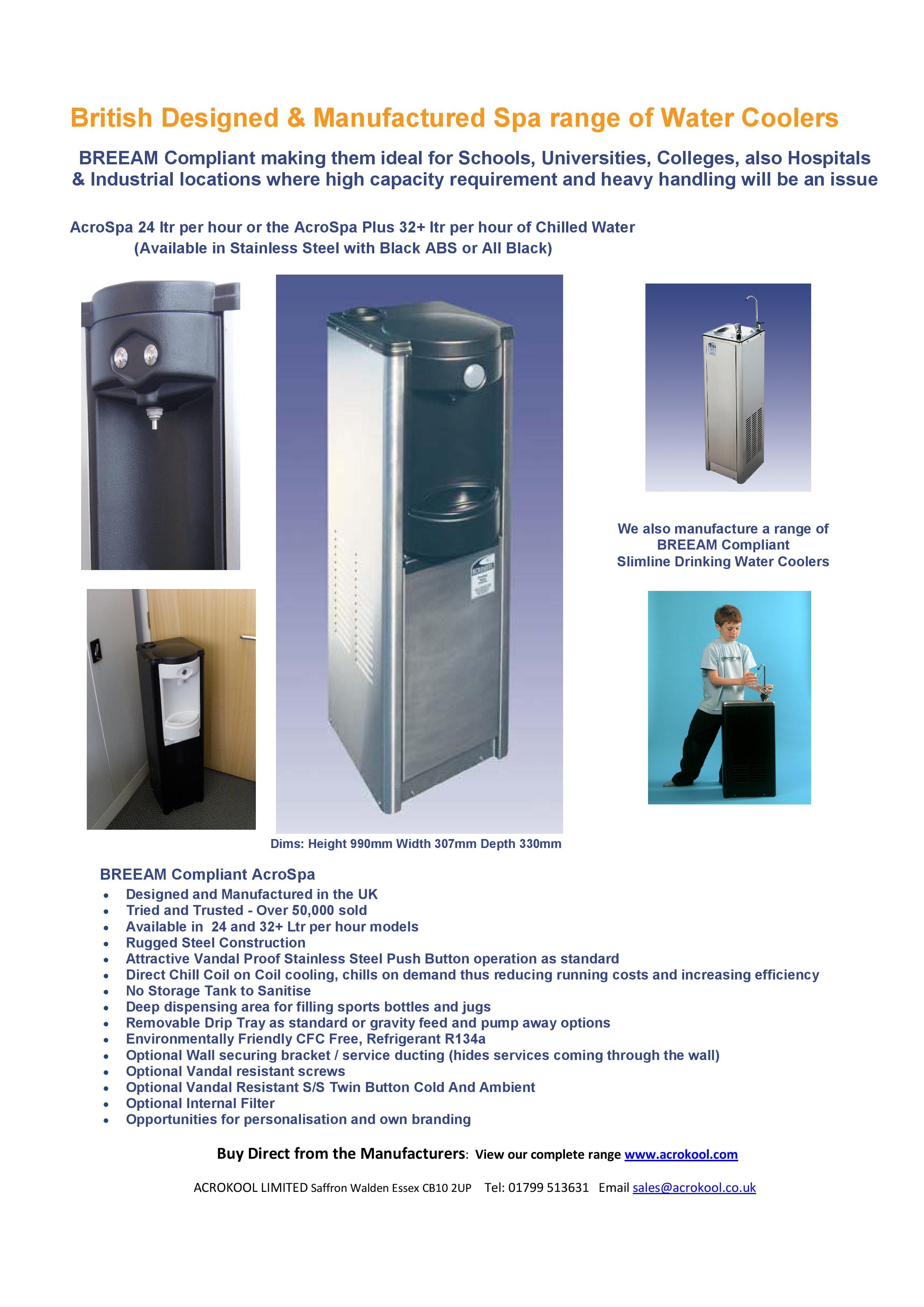 BREEAM Compliant SPA Range Drinking Water Cooler PDF-page-001